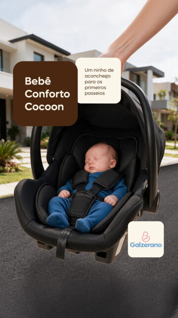 O primeiro ninho de conforto fora do colo, com todo o acolhimento e a proteção que seu bebê merece. Conheça o Bebê Conforto Cocoon da Galzerano e eleve os primeiros passeios a momentos de puro aconchego. 

👶 Redutor ergonômico em formato triangular para uma postura elevada, mantendo o bebê sempre na posição ideal 
👶 Redutores de assento e cabeça removíveis e laváveis 
👶 Estrutura em plástico injetado de alta resistência e curvada para um balanço suave 
👶 Alça anatômica que oferece mais conforto para carregar 
👶 Capota removível 
👶 Tecido removível e lavável 

Visite uma de nossas lojas parceiras e saiba mais. 💛 

#bebêconfortococoon #aconchegodobebê #primeirospasseios #galzerano