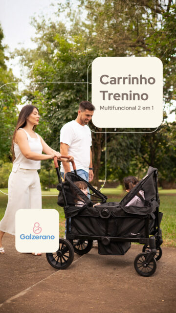 Com design multiúso e espaço para duas crianças, o Carrinho Trenino da Galzerano é a escolha perfeita para compartilhar a diversão e acompanhar a família em diferentes ocasiões, sempre com conforto e estilo. 

👉 Carrinho multifuncional 2 em 1 
👉 Para crianças a partir de 6 meses e até 22 kg 
👉 Vagão dobrável com estrutura em aço 
👉 2 capotas removíveis 
👉 Rodas dianteiras giratórias com sistema de travamento 
👉 Rodas traseiras com sistema único de freio 
👉 Dois lugares com sistema de cinto de segurança com 5 pontos 

 
Visite uma de nossas lojas parceiras e saiba mais. 💛 

#carrinhotrenino #carrinhoparagêmeos #passeiodafamília #galzerano