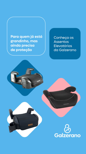 Quando a praticidade vai junto, cada passeio fica ainda melhor. 

Conheça os Assentos Elevatórios Potenza, Potenza Fix e York da Galzerano, pensados para tornar as viagens mais práticas e confortáveis. 

✅ Para crianças de 15 a 36Kg 
✅ Assento acolchoado 
✅ Apoio para braços 
✅ Tecido removível e lavável 

Compartilhe nos comentários: qual deles combina com o ritmo da sua família? 
Visite uma de nossas lojas parceiras e saiba mais. 💛 
 
#assentoelevatório #passeioseguro #confortonaviagem #galzerano